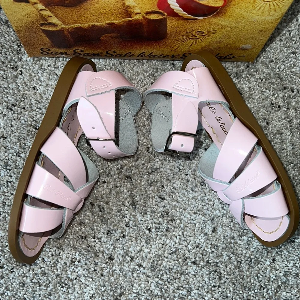 AUTH NIB Salt Water the Original Sandal Toddler Little Kids SHINY PINK